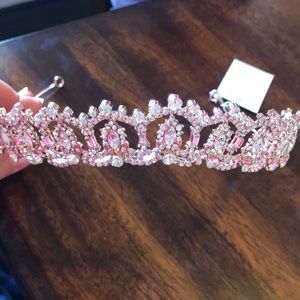 Brand NEW Baguette Crystal Rose Gold Tiara